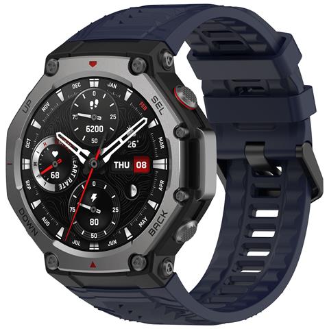 Cinturino In Silicone Per Orologio Amazfit T-rex 3 Nero Blue - Foto 2