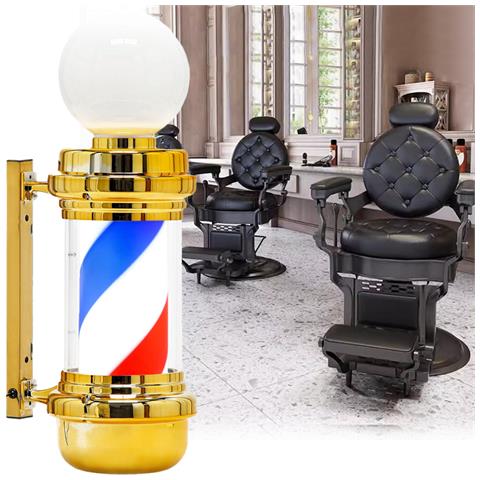 Palo Da Soffitto Da Barbiere, Insegna, Lampada, Oro, 68 Cm - Foto 1