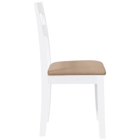 Sedie da Pranzo con Cuscini 2 pz Bianco Legno Massello di Hevea - Foto 10