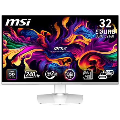 Monitor 31.5" QD-OLED Gaming MPG 321URXW 4K Ultra HD 3840 x 2160 Pixel Tempo di Risposta 0,03 ms Frequenza di Aggiornamento 240 (Hz) - Foto 1