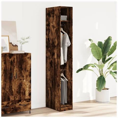 Armadio Rovere Fumo 30x50x200 Cm In Legno Multistrato - Foto 3