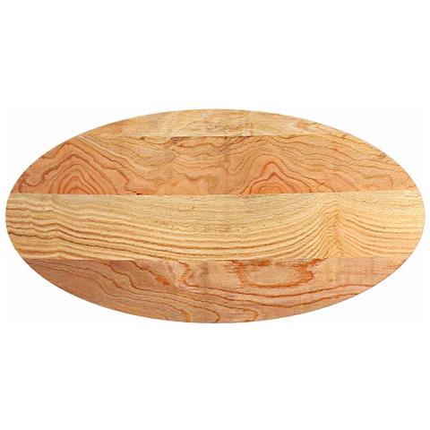 Piano Tavolo Marrone Chiaro 120x60x2cm In Rovere Massello Ovale - Foto 2