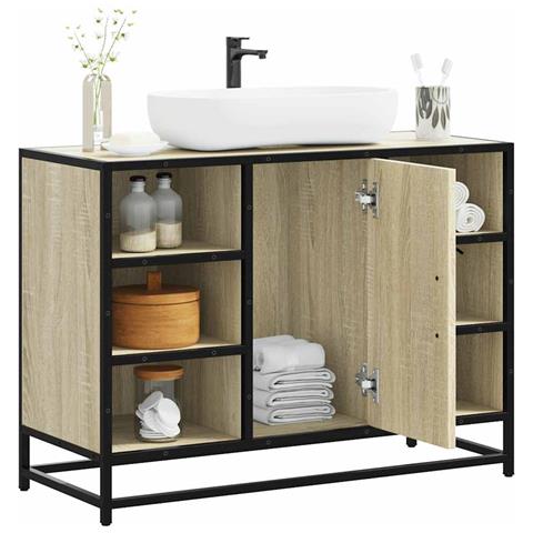 Mobile Lavabo Bagno Rovere Sonoma 60x30x60 Cm Legno Multistrato - Foto 1