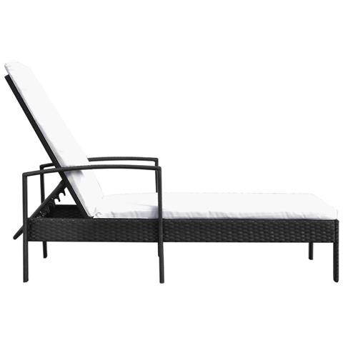 Lusso Casadino - Lettino Prendisole Con Cuscino In Polyrattan Nero - Foto 1