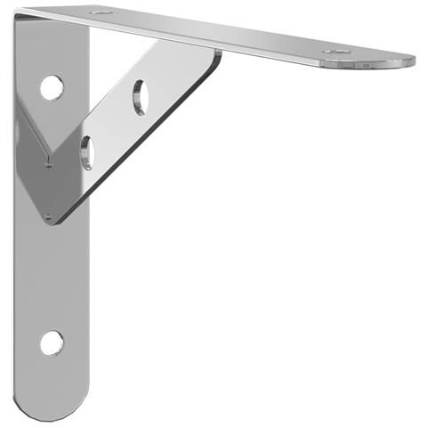 Lusso Casadino - Staffe Per Mensola 4 Pz 20x2,5x14 Cm In Acciaio Inox Argento - Foto 2