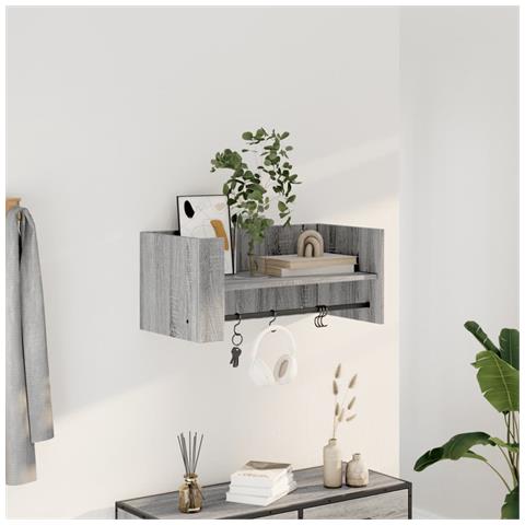 Mensola A Muro Grigio Sonoma 70,5x35x30,5 Cm Legno Multistrato - Foto 8