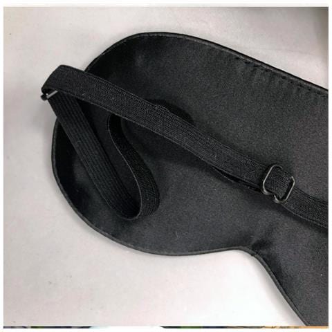 Maschera Per Dormire In Seta Per Donne E Uomini, Maschera Per Occhi In Seta Al 100% Black - Foto 2