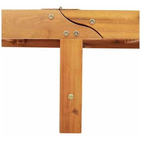 Lettino Prendisole con Cuscino e Tavolo Tortora in Legno Massello di Acacia,  Lettino Prendisole Pieghevole con Ruote e Cuscino Tortora in Legno Massello di Acacia - Foto 9