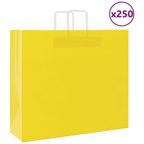 Sacchetti di Carta 250 pz con Manici Gialli 54x15x49 cm - Foto 1
