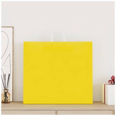 Sacchetti di Carta 250 pz con Manici Gialli 54x15x49 cm - Foto 2