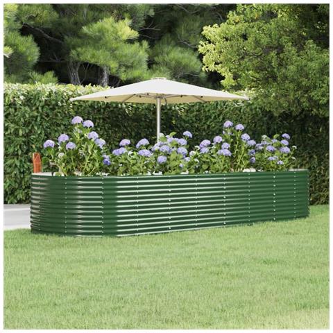 Letto Giardino Acciaio Zincato 367x140x68 Cm Verde - Foto 6