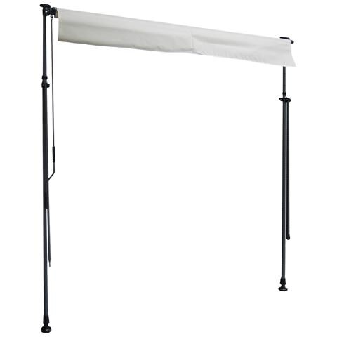 Tenda Da Balcone Chene 2 × 1,2 M - Tessuto Beige E Struttura Grigia - Foto 2