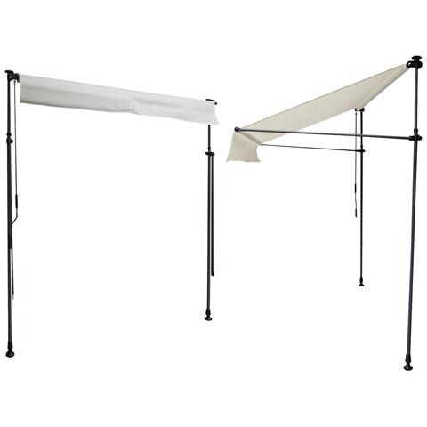 Tenda Da Balcone Chene 2 × 1,2 M - Tessuto Beige E Struttura Grigia - Foto 8