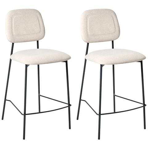 Set Di 2 Sedie Alte Duette Velluto Beige Chiaro - Foto 2