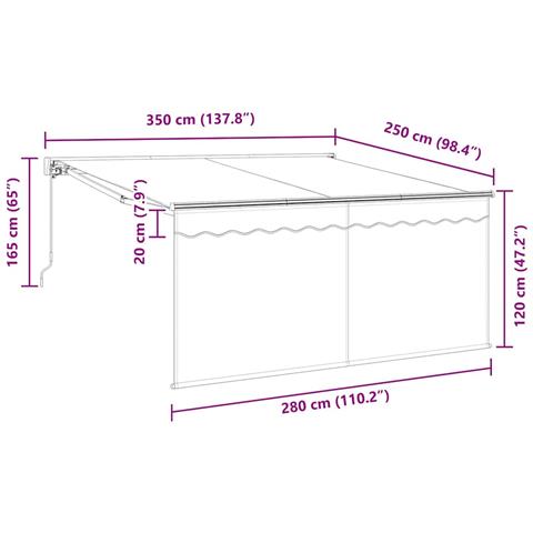 Tenda Retrattile Blu e antracite 350 x 250 cm - Foto 9