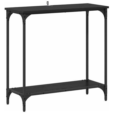 Tavolo consolle Rovere nero 75 x 30.5 x 75 cm Legno multistrato - Foto 1
