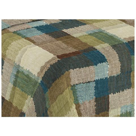Trapunta Piumone Invernale Imbottita 300gr Microfibra Diadema Quadri 2 Piazze D5 Verde - Foto 2
