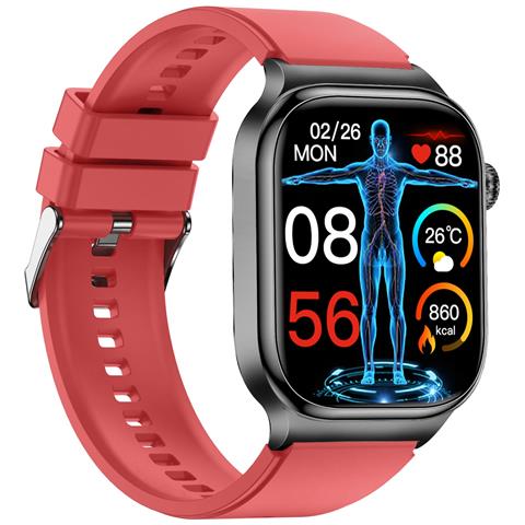 Smartwatch Amoled Ad Alta Risoluzione Da 2,04 Pollici Con Monitoraggio Della Salute Red - Foto 2