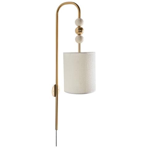 Applique Loky Metallo Ottone/beige - Foto 2