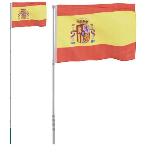 Asta e Bandiera Spagna 5,55 m Alluminio - Foto 1