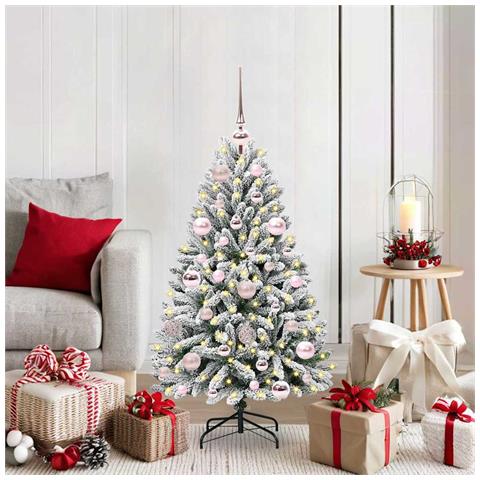 Albero di Natale artificiale con 150 LED Verde e Bianco 120 cm - Foto 2
