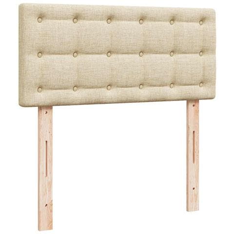 Struttura Letto Pouf con Materasso Crema 90x190 cm in Tessuto - Foto 9