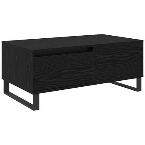 Tavolino da salotto con cassetto Rovere Nero 90 x 50 x 36,5 cm - Foto 1