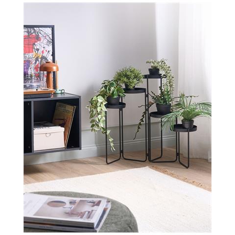 Supporto Per Vasi Nanten Metallo 80 Cm Nero - Foto 1