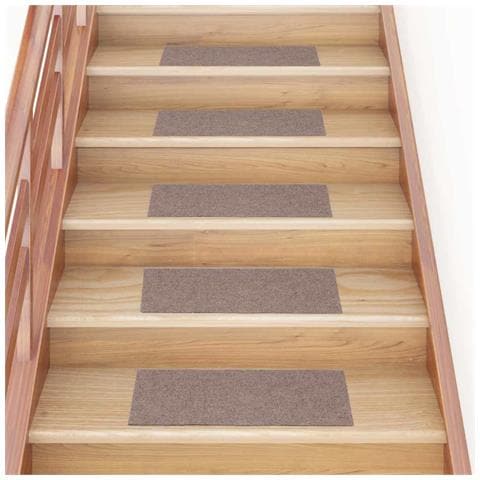 Tappetini per scale autoadesivi 30 pz 60x25 cm marrone chiaro rettangolari - Foto 2