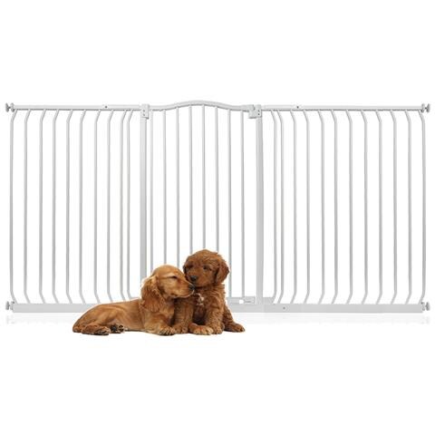 Bettacare Cancelletto Per Cani Extra Alto Con Parte Superiore Incurvata, 188cm - 197cm, Bianco Opaco, Extra Alto Con 100cm Di Altezza - Foto 1