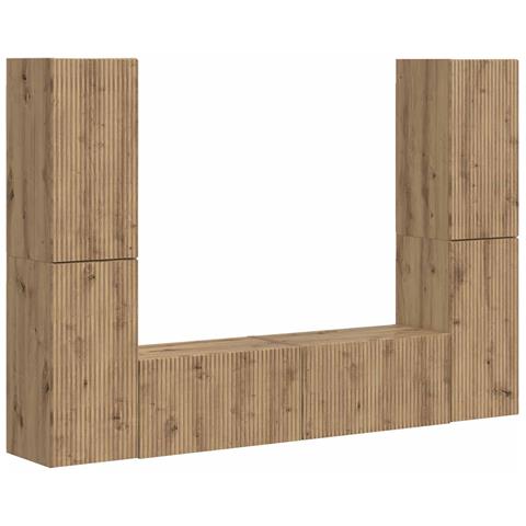 Set mobile TV 6 pcs Rovere artigianale Legno multistrato - Foto 1