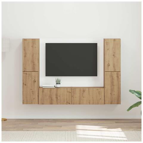 Set mobile TV 6 pcs Rovere artigianale Legno multistrato - Foto 2