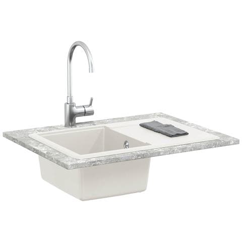 Lavello Bianco 670 x 460 mm 80% Quarzo e 20% Resina - Foto 2