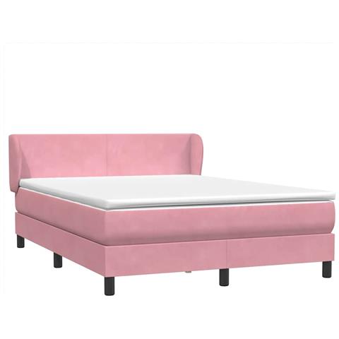 Giroletto a Molle con Materasso Rosa 160x210 cm in Velluto - Foto 1