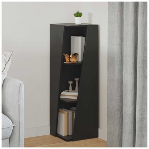 Mensola laterale Nero 33 x 32 x 100,5 cm Legno multistrato - Foto 2