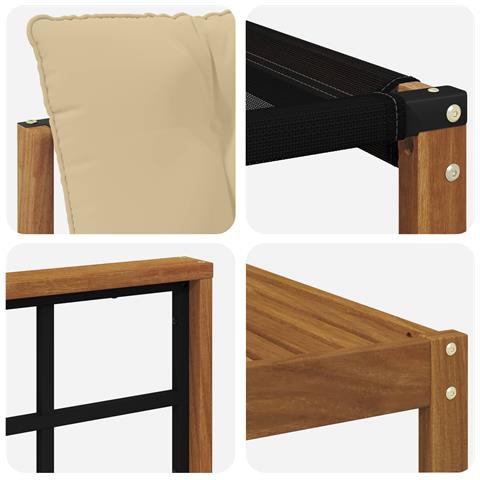 Set di divani da esterno con cuscino 5 pcs Naturale e Beige - Foto 9