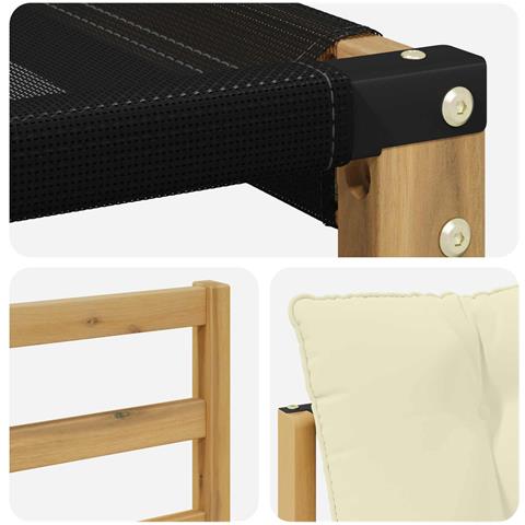 Set di divani da esterno con cuscino 6 pcs Bianco e Crema - Foto 9