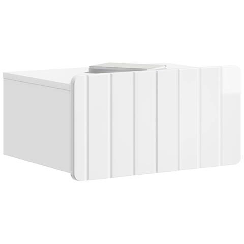 Mobiletto da notte a muro 2 pcs Bianco Lucido 49 x 34,5 x 24 cm - Foto 2