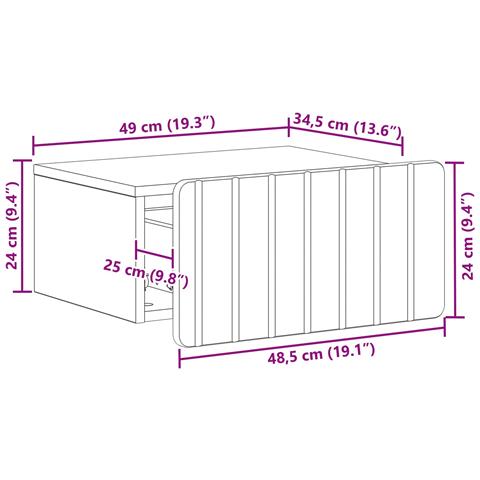 Mobiletto da notte a muro 2 pcs Bianco Lucido 49 x 34,5 x 24 cm - Foto 9