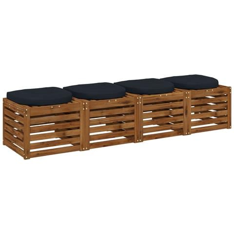Cuscini per Sedia in 4 Pezzi 4 pz 100% Poliestere Blu Scuro - Foto 2