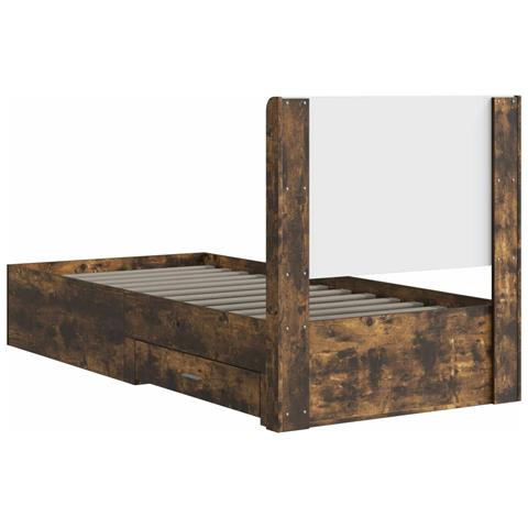 Struttura del letto con stoccaggio e testata Rovere Fumo - Foto 10