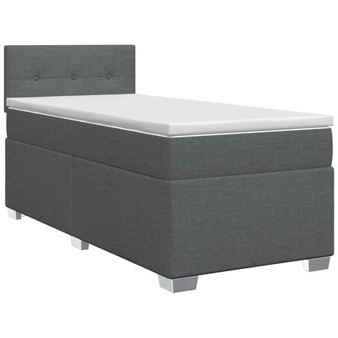 Letto box spring con materasso Grigio Scuro 90 x 190 cm Tessuto - Foto 1