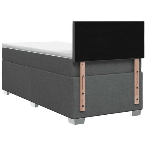 Letto box spring con materasso Grigio Scuro 90 x 190 cm Tessuto - Foto 10