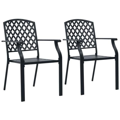 Sedie da Esterno Impilabili 2 pz in Acciaio Antracite - Foto 1