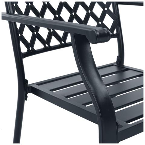 Sedie da Esterno Impilabili 2 pz in Acciaio Antracite - Foto 7