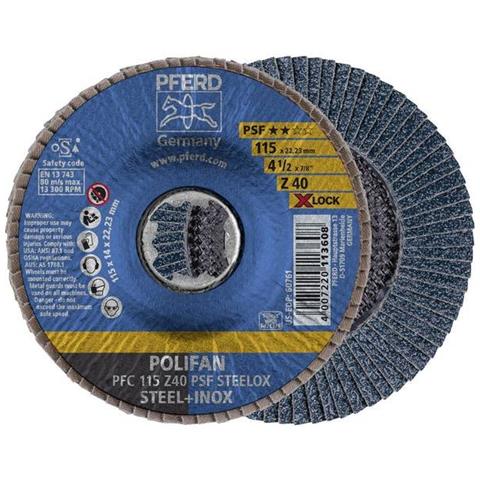 HORSE Disco a ventaglio Polifan con zircone come 115 mm, granatura 40, PSF STEELOX, attacco XLOCK (22,23 millimetri), 10 pezzi, per un ELEVATO rapporto qualità / prezzo - Foto 1