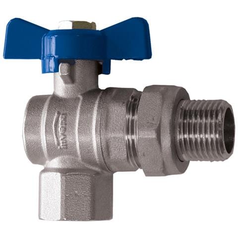 Valvola A Sfera Angolare Di Flusso Dell'acqua Standard Con Manico A Farfalla X Maschio 12 bsp - Foto 1