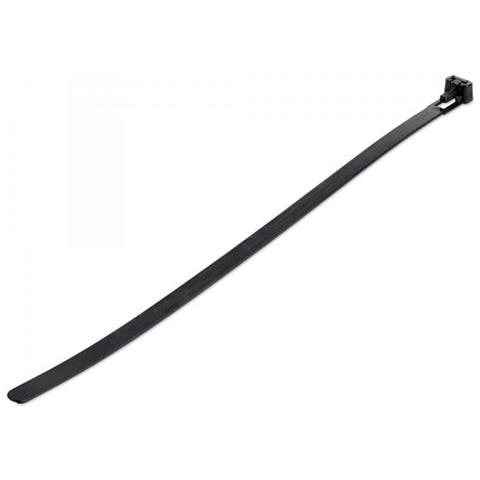 Fascette fermacavo riutilizzabili da 25 cm - 7 mm di larghezza, 65 mm di diametro del fascio e resistenza alla trazione 22 kg, fascette di nylon per interni /esterni, Omologati 94V-2/UL, 100 pezzi - nero - Foto 1