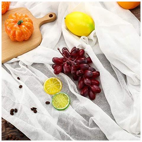 Garza Greggi Tessuto Di Cotone Ultra Fine Mussola Stracci Per Burro Cucinare Cuocere Al Forno Fatto In Casa Panno Per Sforzo Bianco (90 X 200 Cm)  - Foto 4