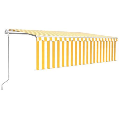 Tenda Automatica Parasole Sensore Vento Led 5x3m Gialla Bianca - Foto 1